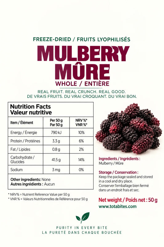 Freeze-Dried Whole Mulberries