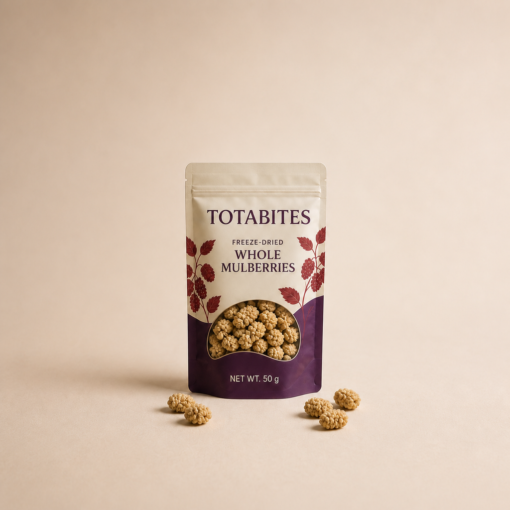 Totabites freeze-dried whole mulberries 50 g pouch
