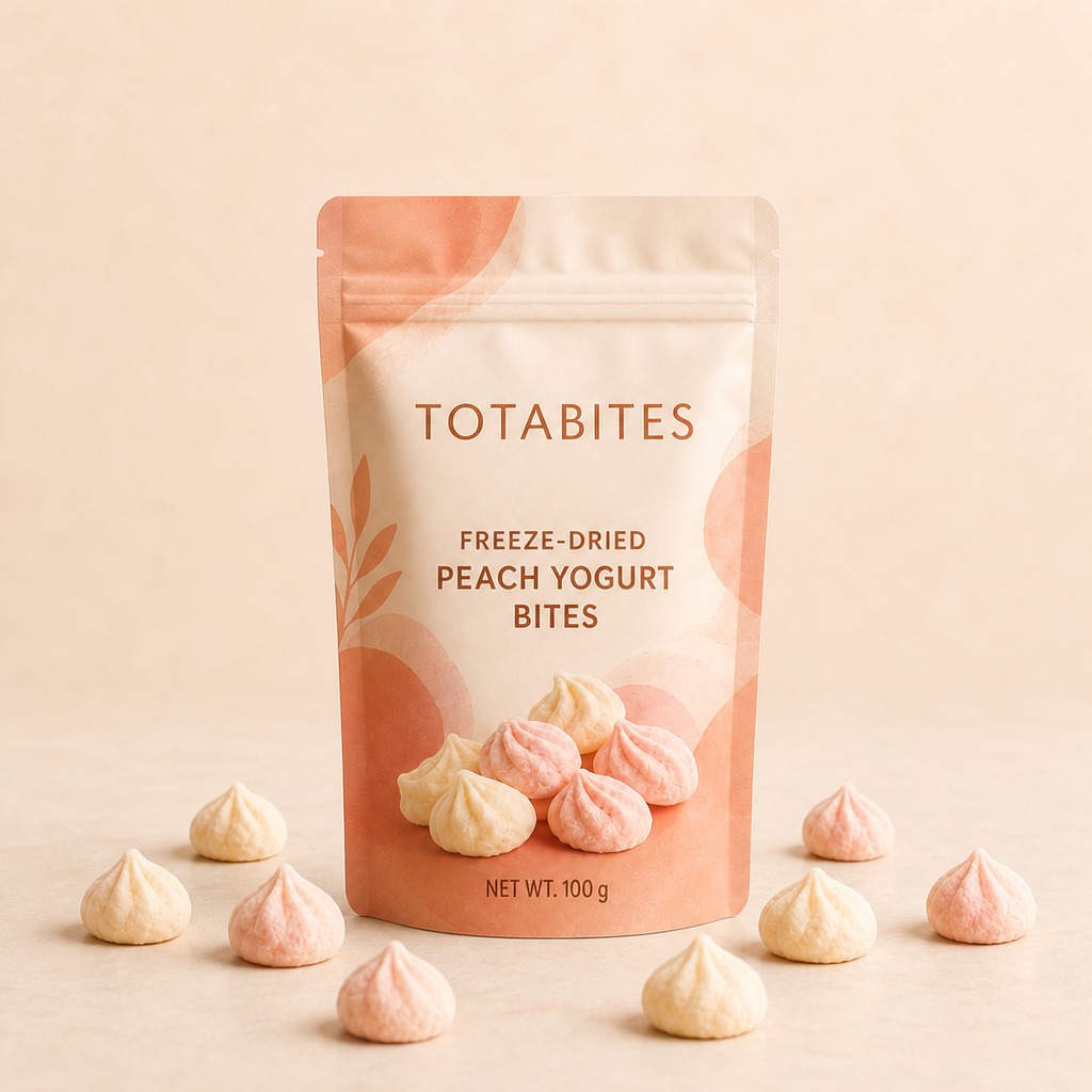 Totabites freeze-dried peach yogurt bites 100 g pouch