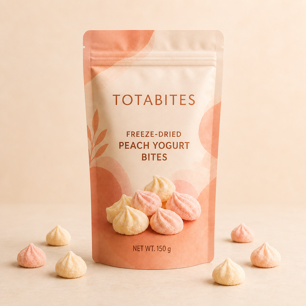 Totabites freeze-dried peach yogurt bites 150 g pouch