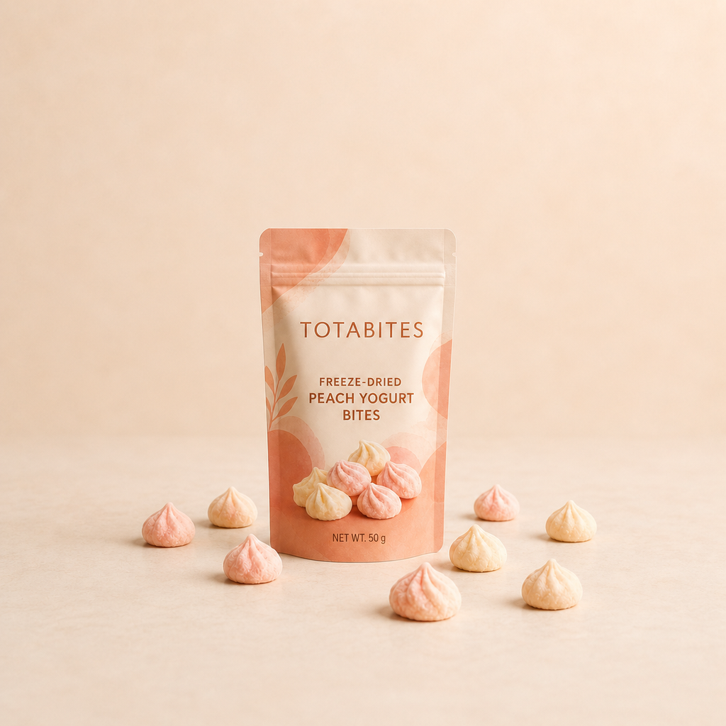 Totabites freeze-dried peach yogurt bites 50 g pouch
